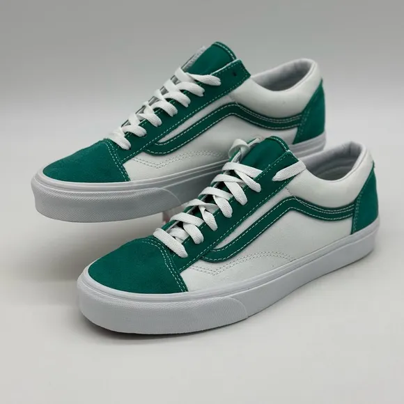 Vans Green and White Men's Sneakers