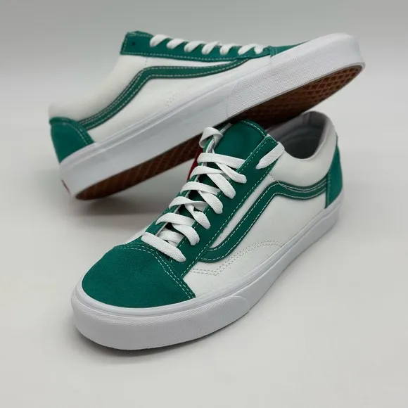 Vans Green and White Men's Sneakers