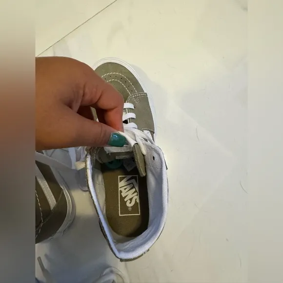 Vans High-Top Sneakers - Olive and White