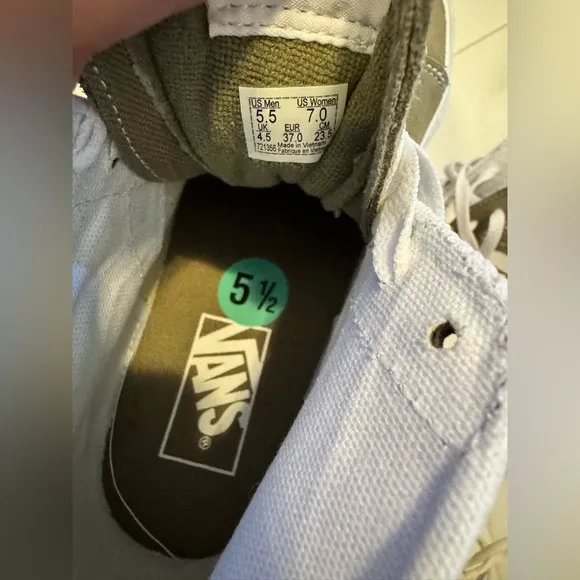 Vans High-Top Sneakers - Olive and White