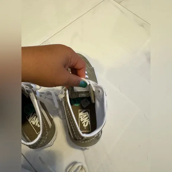 Vans High-Top Sneakers - Olive and White