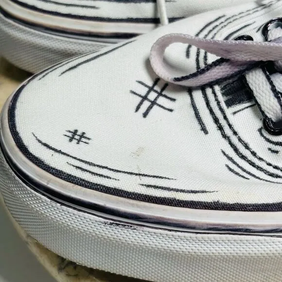 Vans Lace up Custom Cartoon 2D‎ Comic Book Shoes Mens sz 9 W 10.5 Canvas Sneaker
