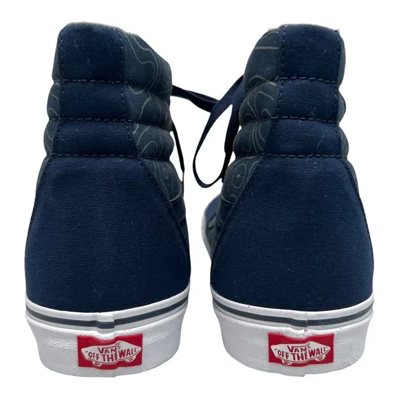 VANS • Men’s Customs Blue Skull Sk8 Skate Hi Top Sneaker Shoes