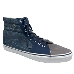 VANS • Men’s Customs Blue Skull Sk8 Skate Hi Top Sneaker Shoes