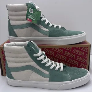 Vans Men's High-Top Sneakers - Green and White Sk8-HiPig Suede Iceberg Green