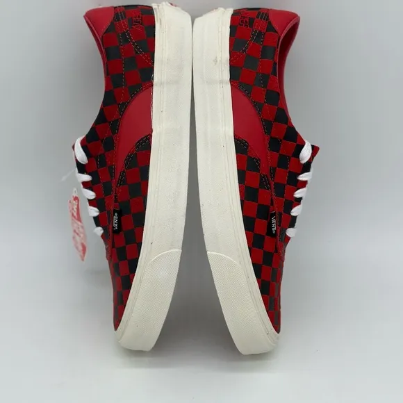 Vans Men's Red and Black Checkered Sneakers