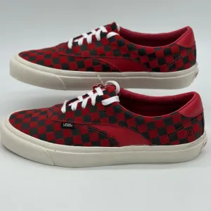 Vans Men's Red and Black Checkered Sneakers