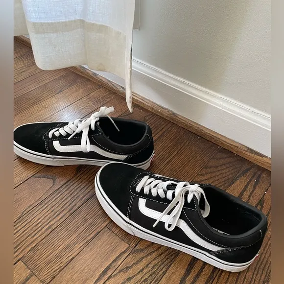Vans Men's Ward Black/White Suede/Canvas Mix Skate Shoes Size 8