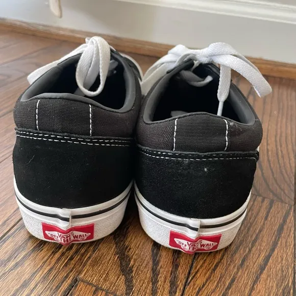Vans Men's Ward Black/White Suede/Canvas Mix Skate Shoes Size 8