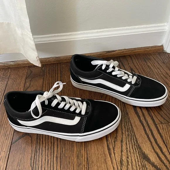 Vans Men's Ward Black/White Suede/Canvas Mix Skate Shoes Size 8