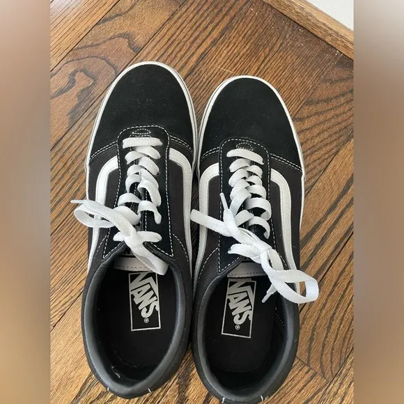Vans Men's Ward Black/White Suede/Canvas Mix Skate Shoes Size 8