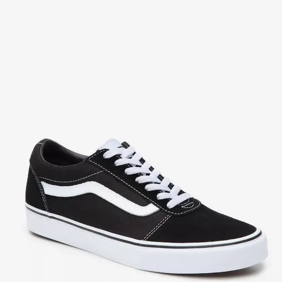 Vans Men's Ward Black/White Suede/Canvas Mix Skate Shoes Size 8