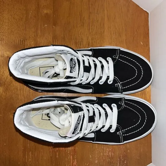 Vans Off The Wall SK8 Hi Kids 3 Sneakers Filmore Black Canvas High Tops Shoes