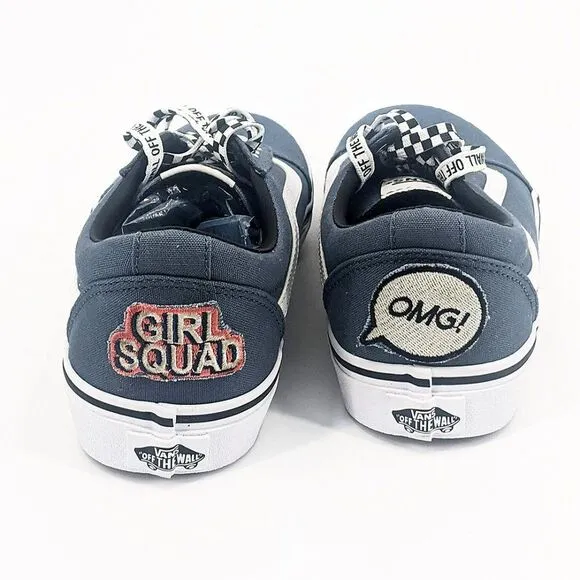 Vans Off the Wall Ward Skate Shoes Sneakers Blue Denim Size Youth 6