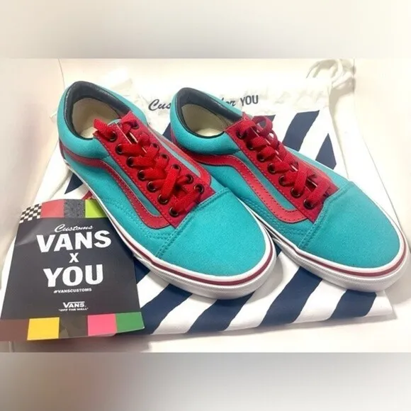 Vans Old School Custom Shoes New Size 8 Women with Extra Laces​​