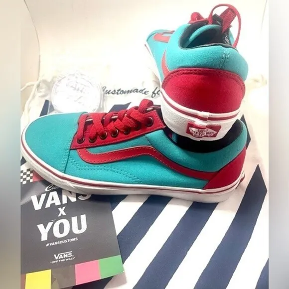 Vans Old School Custom Shoes New Size 8 Women with Extra Laces​​