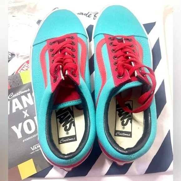 Vans Old School Custom Shoes New Size 8 Women with Extra Laces​​