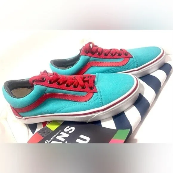 Vans Old School Custom Shoes New Size 8 Women with Extra Laces​​