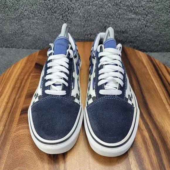 Vans Old Skool Checkerboard Blue Drip Shoes Mens 7.5 Womens 9 Sneakers Blue