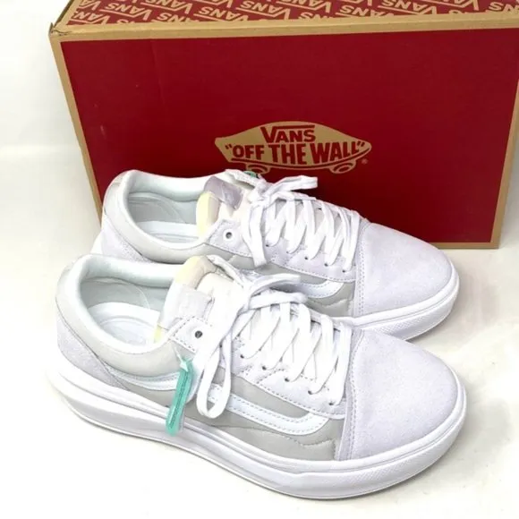 VANS Old Skool Overt CC Platform Shoes White Suede Canvas Men's Low VN0A7Q5ELGX