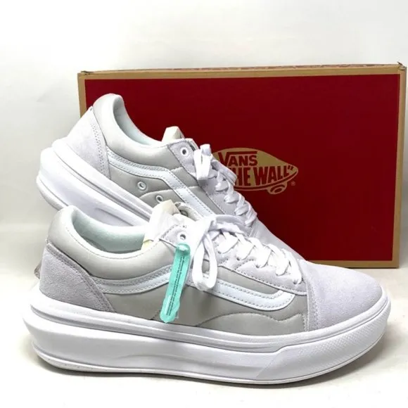VANS Old Skool Overt CC Platform Shoes White Suede Canvas Men's Low VN0A7Q5ELGX