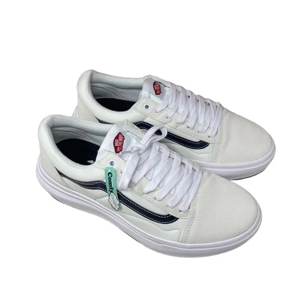 VANS Old Skool Overt CC Shoes Platform White Canvas Suede Men's Low VN0A7Q5EWHT
