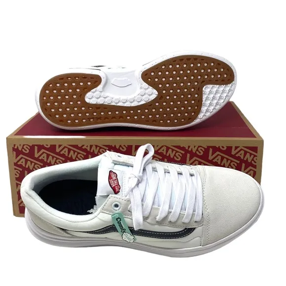 VANS Old Skool Overt CC Shoes Platform White Canvas Suede Men's Low VN0A7Q5EWHT