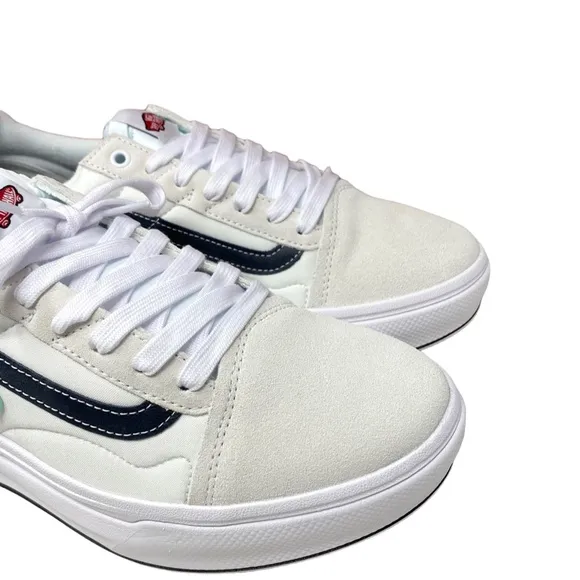 VANS Old Skool Overt CC Shoes Platform White Canvas Suede Men's Low VN0A7Q5EWHT