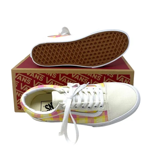 VANS Old Skool Platform Shoes Plaid Multi Sneakers Canvas Women Size VN0A7Q5MGBX