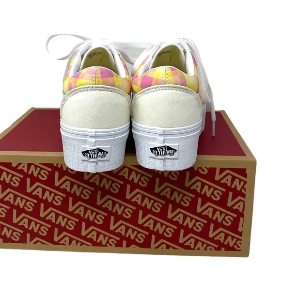 VANS Old Skool Platform Shoes Plaid Multi Sneakers Canvas Women Size VN0A7Q5MGBX