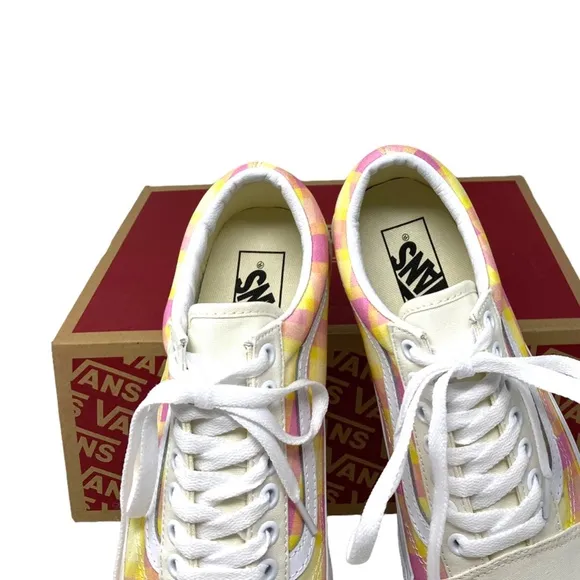 VANS Old Skool Platform Shoes Plaid Multi Sneakers Canvas Women Size VN0A7Q5MGBX