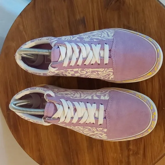 Vans Old Skool Stacked Wavy Daze Lilac Platform Sneakers Shoes Sz.8.5