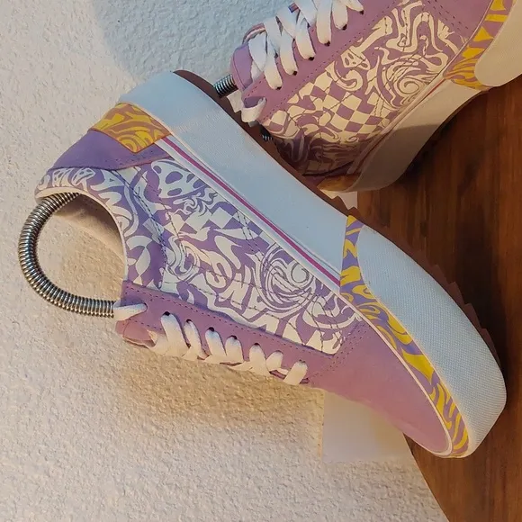 Vans Old Skool Stacked Wavy Daze Lilac Platform Sneakers Shoes Sz.8.5