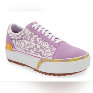 Vans Old Skool Stacked Wavy Daze Lilac Platform Sneakers Shoes Sz.8.5