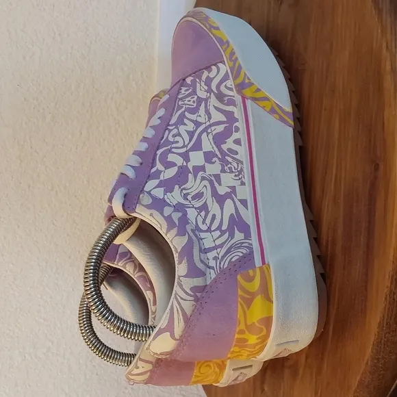 Vans Old Skool Stacked Wavy Daze Lilac Platform Sneakers Shoes Sz.8.5