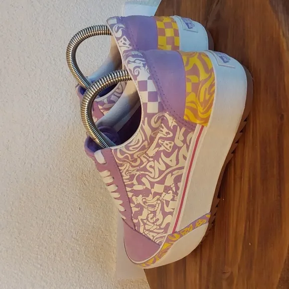 Vans Old Skool Stacked Wavy Daze Lilac Platform Sneakers Shoes Sz.8.5