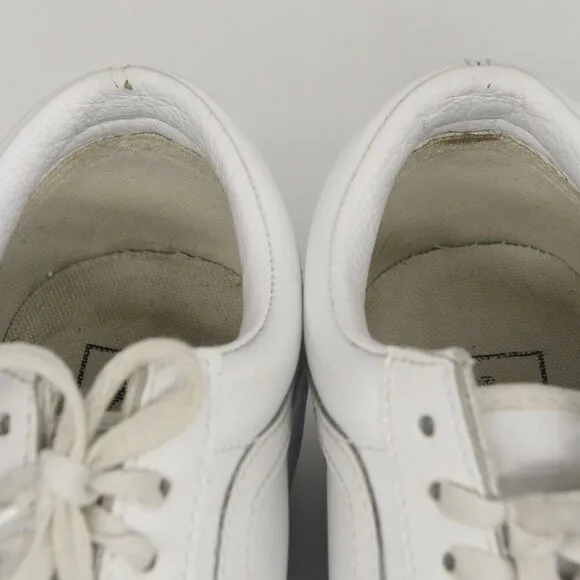 VANS Old Skool Stacked White Leather Platform Shoes Sneakers Unisex Sz W9.5 / M8
