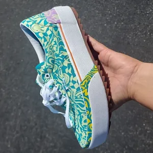 Vans Platform shoes purple and green