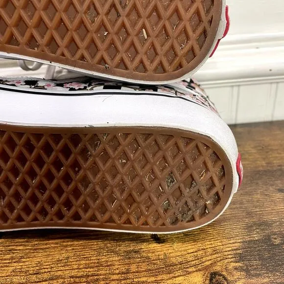 Vans Size 12 Shoes Sk8 Hi Cherry Blossom Checkerboard Custom Lace Up Sneakers
