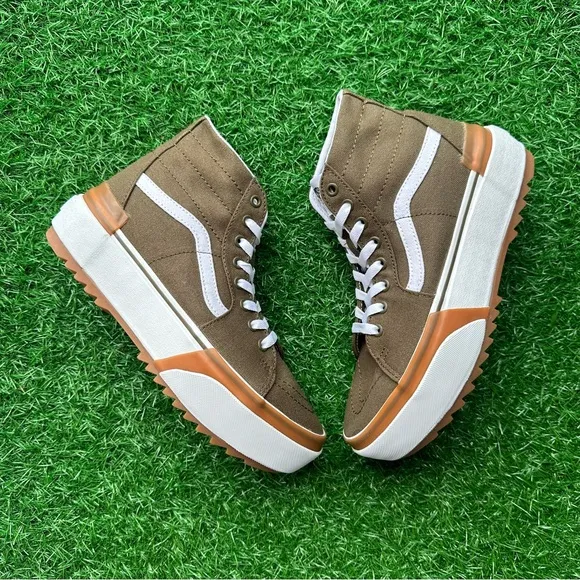 Vans Sk8 Hi Tapered Canvas Dark Olive Platform