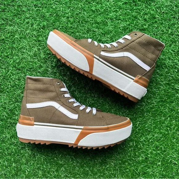 Vans Sk8 Hi Tapered Canvas Dark Olive Platform