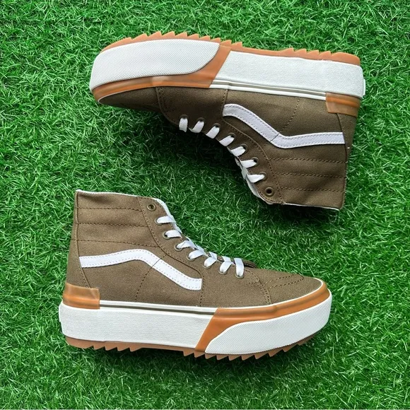 Vans Sk8 Hi Tapered Canvas Dark Olive Platform