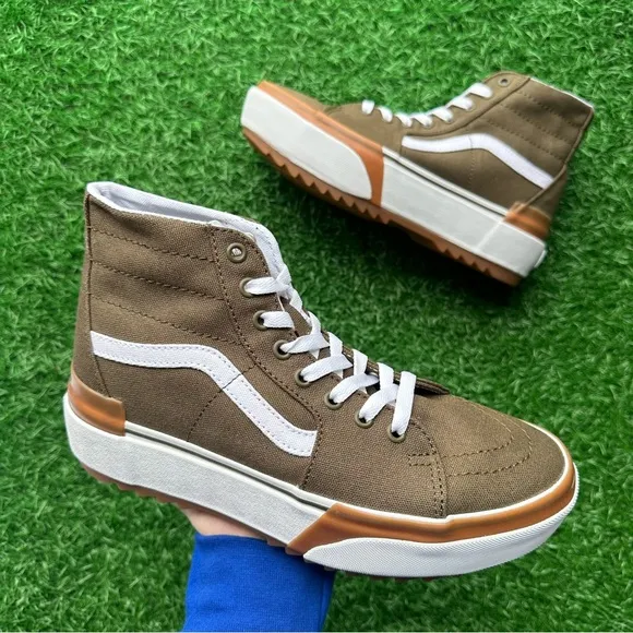 Vans Sk8 Hi Tapered Canvas Dark Olive Platform