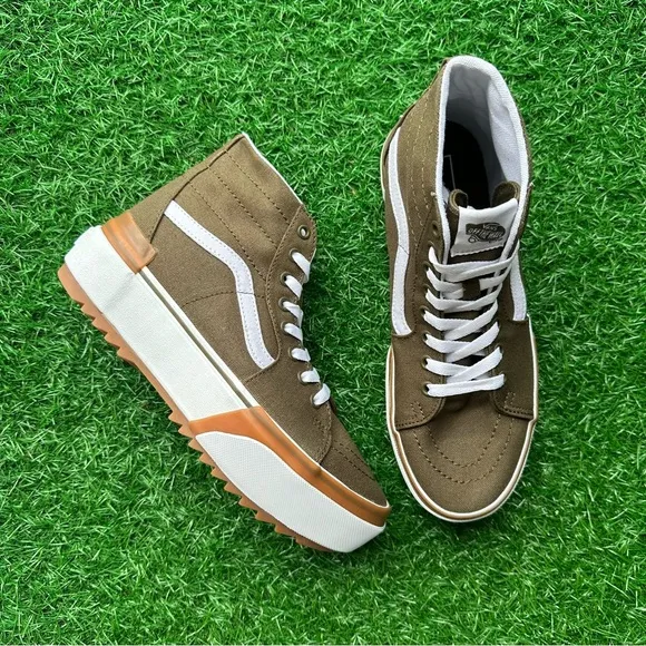 Vans Sk8 Hi Tapered Canvas Dark Olive Platform
