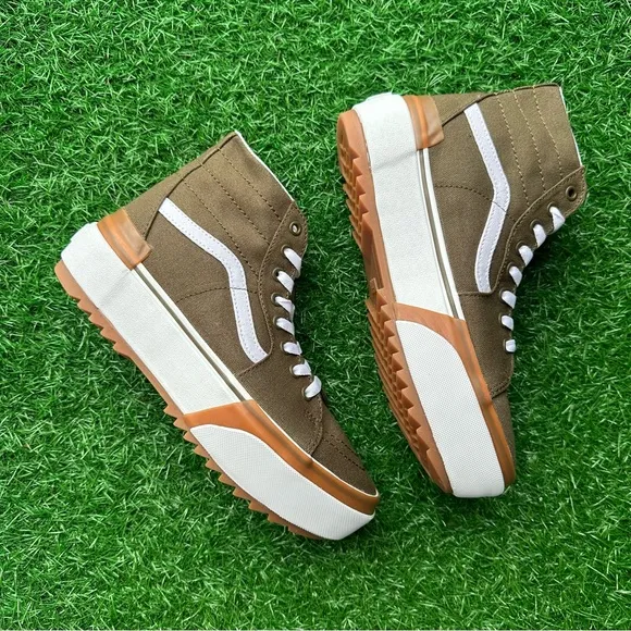 Vans Sk8 Hi Tapered Canvas Dark Olive Platform