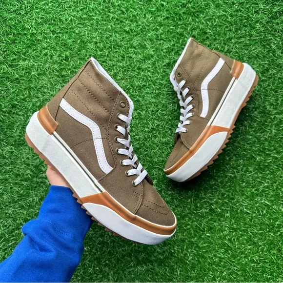Vans Sk8 Hi Tapered Canvas Dark Olive Platform