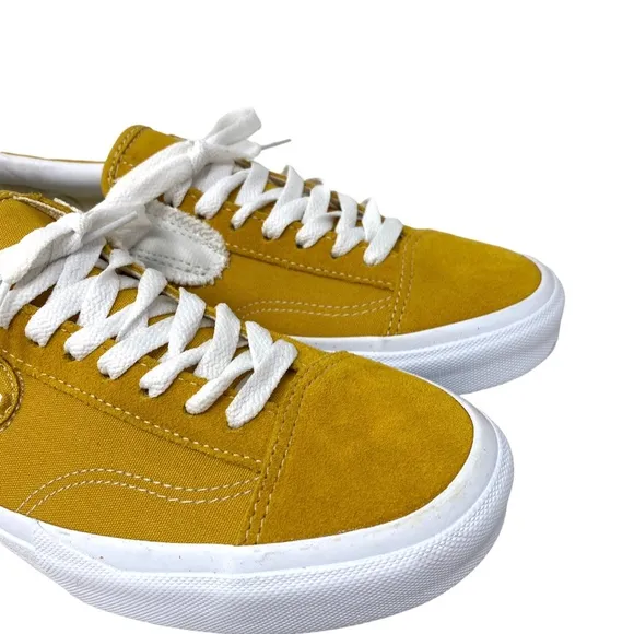VANS Slip On Sneakers Yellow Suede Check Shoes For Men Skate Custom ALSU01256