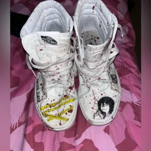 Vans White Sneakers with Custom Artwork