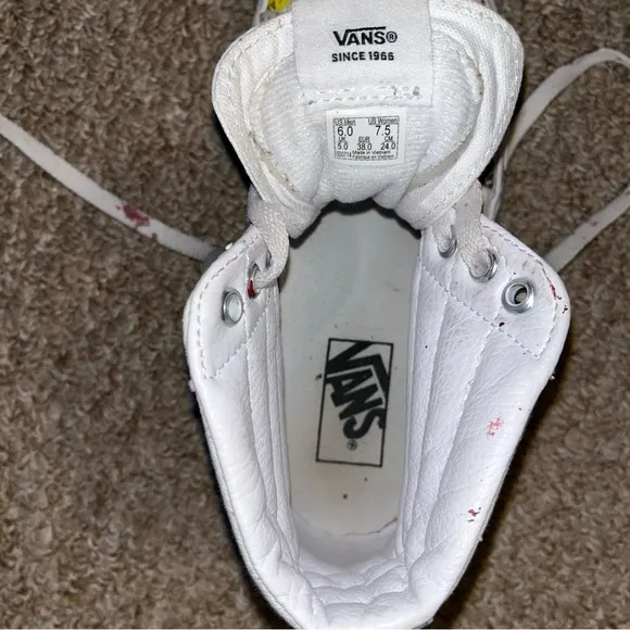Vans White Sneakers with Custom Artwork