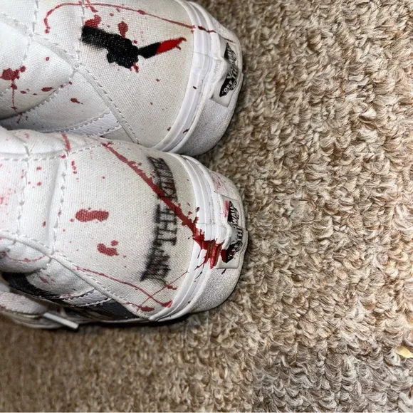 Vans White Sneakers with Custom Artwork